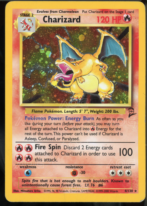 AOG Graded 1 - 2000 Pokémon – Base Set 2 – EN Charizard 4/130