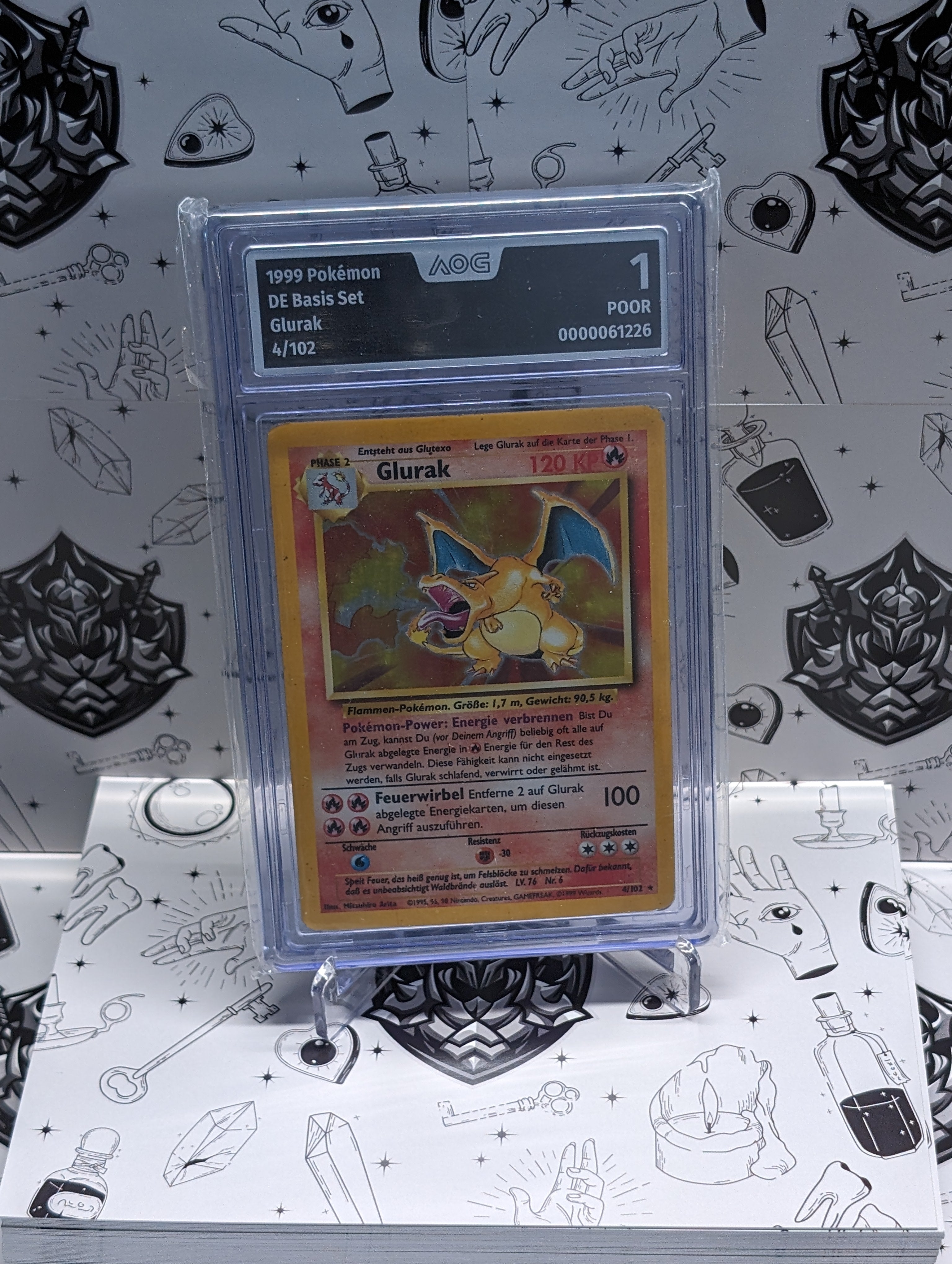 AOG Graded 1 - 1999 Pokémon – Basis Set – DE Glurak 4/102