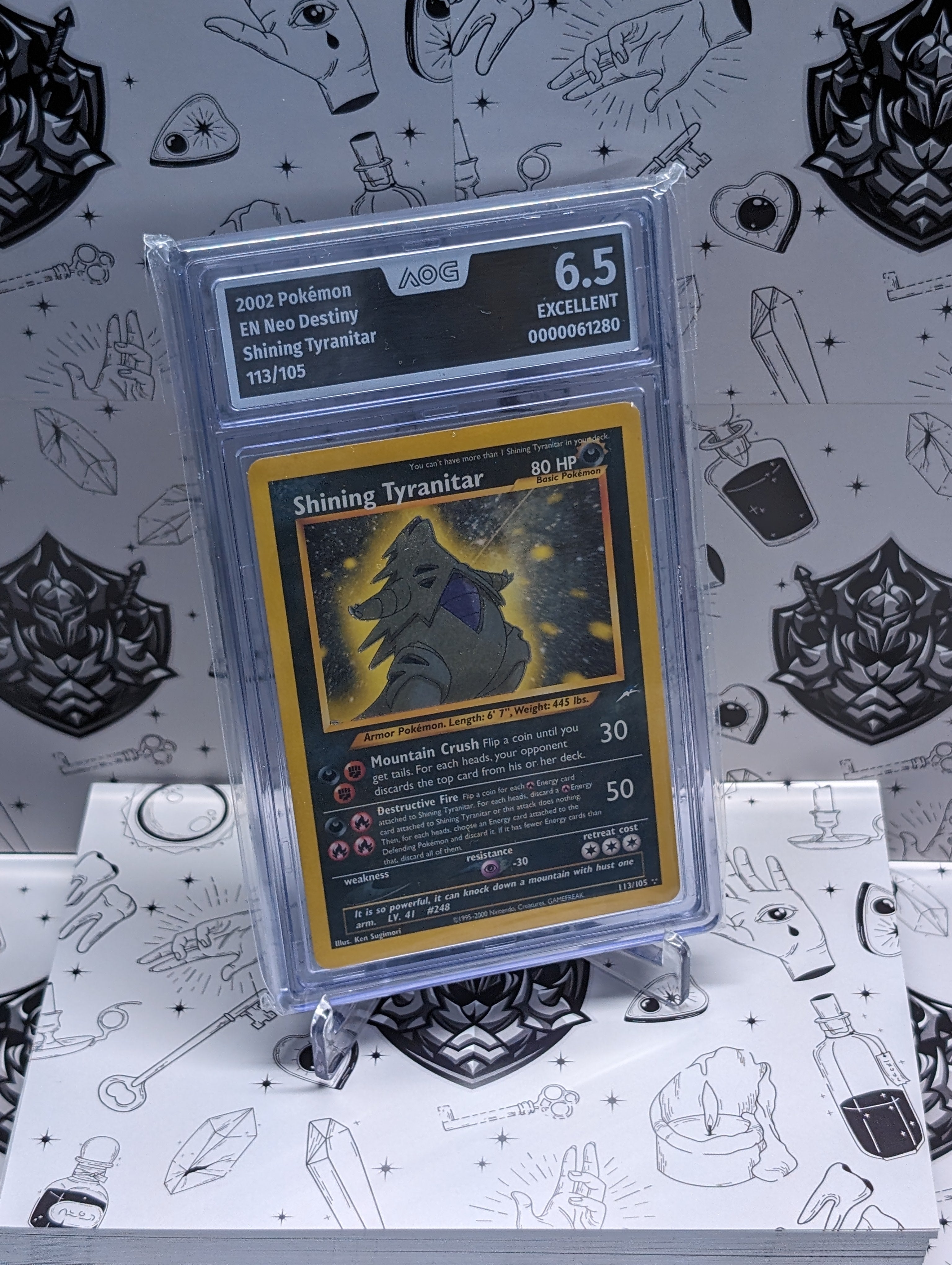 AOG Graded 6.5 - 2002 Pokémon – Neo Destiny – EN Shining Tyranitar 113/105