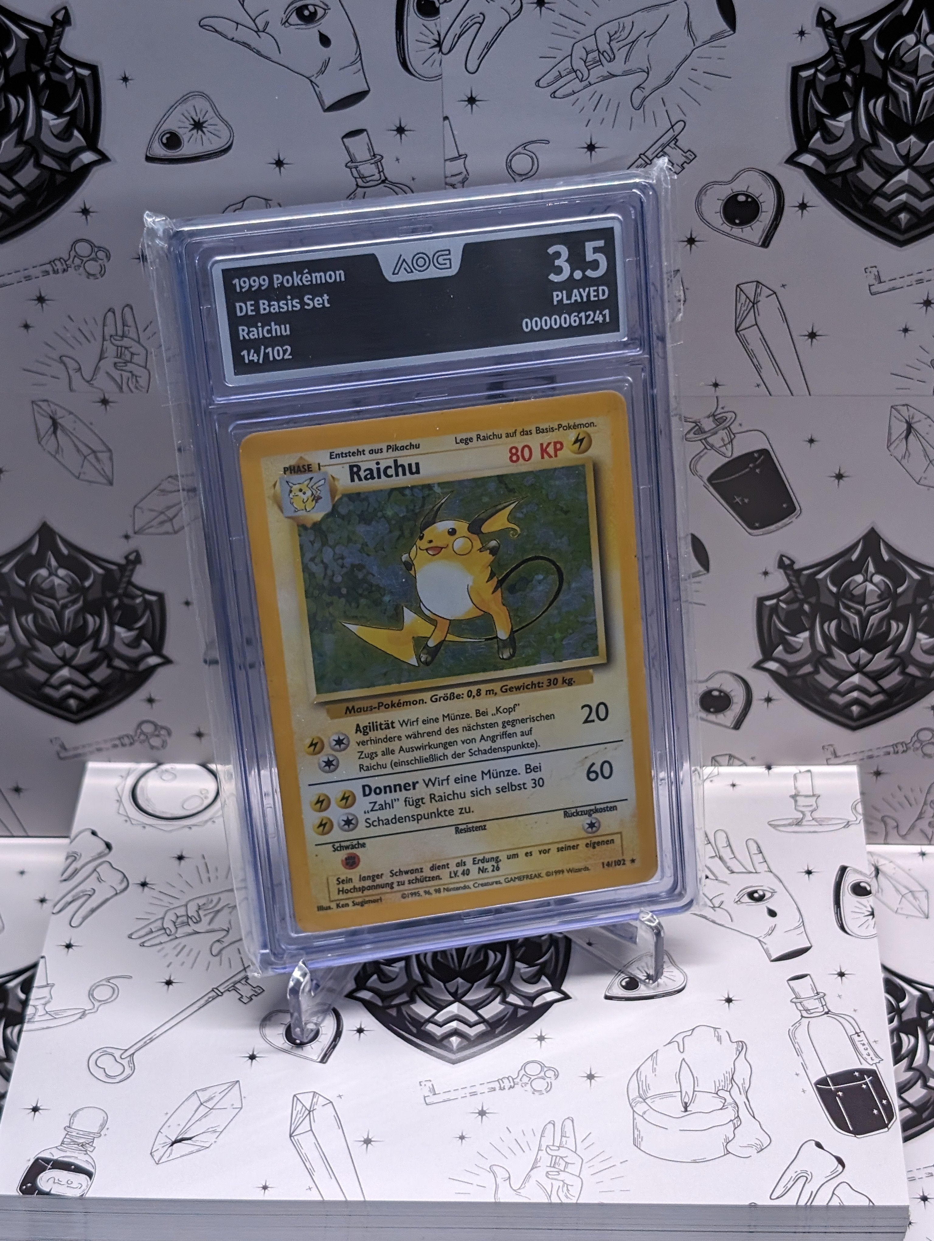 AOG Graded 3.5 - 1999 Pokémon – Basis Set – DE Raichu 14/102